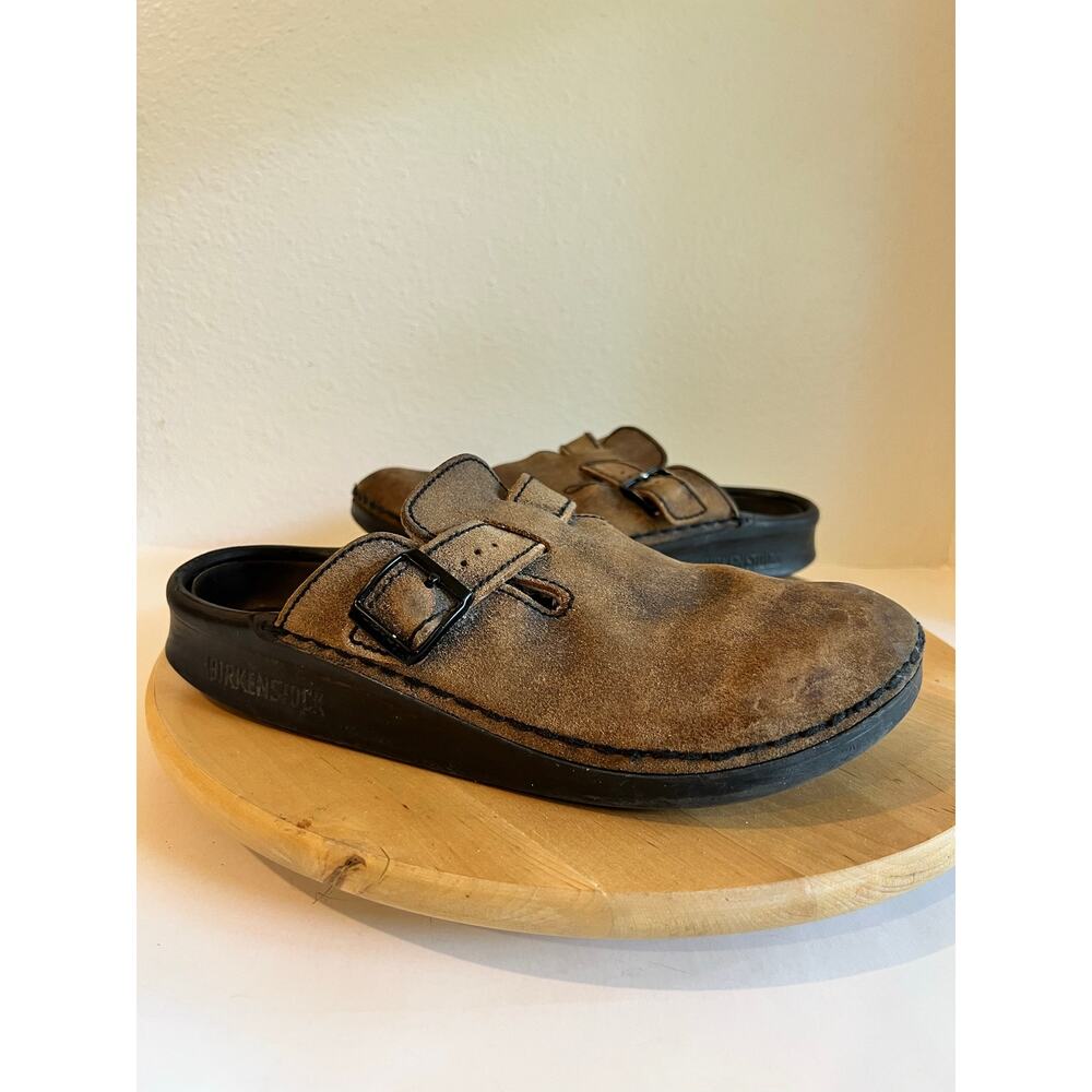 Brown Men's Size 10 Birkenstock Germany Made Genuine Leather Mule Shoe